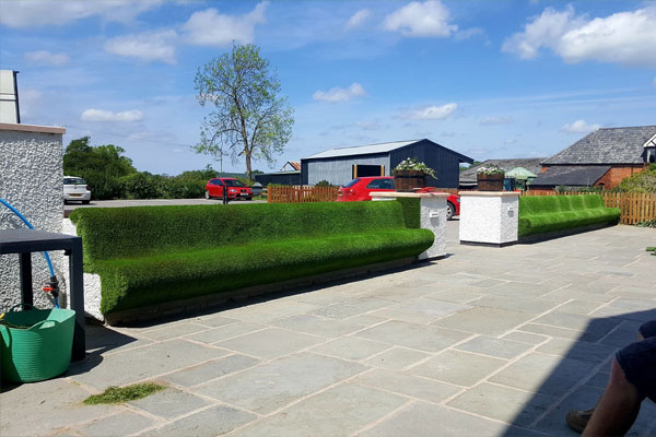 Artificial Grass Seats at Carden Arms in Cheshire
