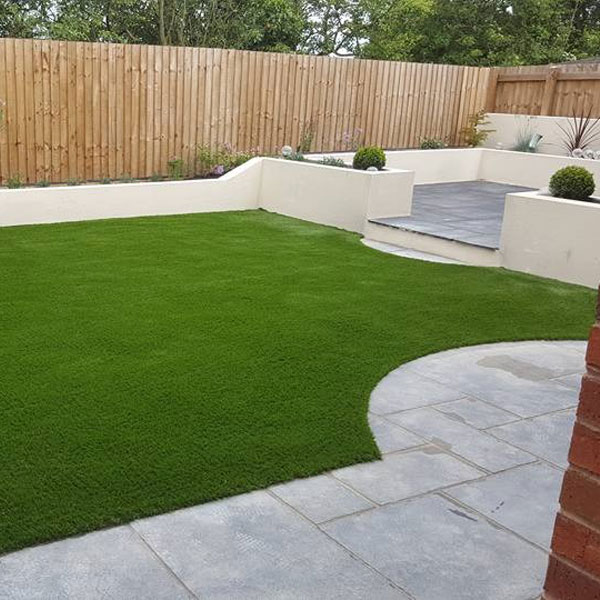 Landscaped garden area in North Wales