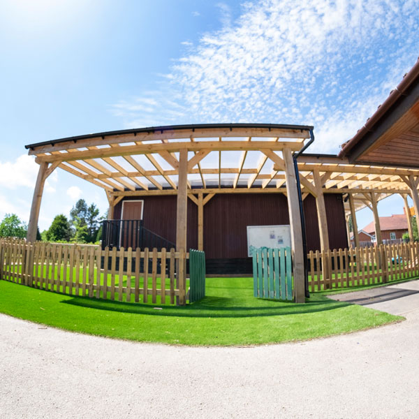 Outdoor play area at school in North Wales