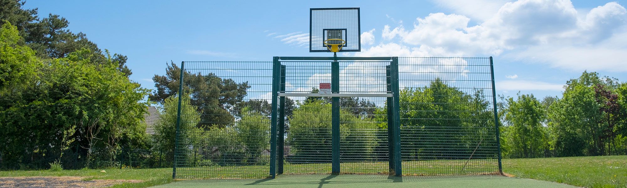 Basketball ring and court surface