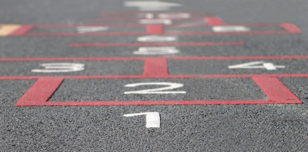 The writing’s on the floor! Marking on playgrounds for fun games