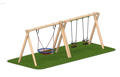 2.4m Double Cradle Seats and Basket Swing