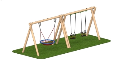 2.4m Double Cradle Seats and Basket Swing