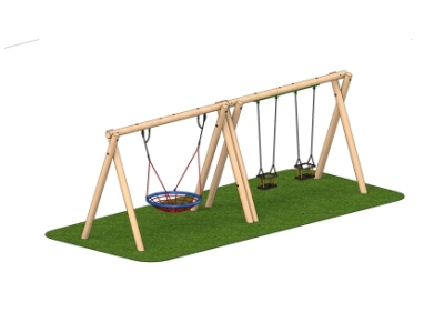 2.4m Double Cradle Seats and Basket Swing