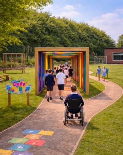 Coloured polycarbonate sensory tunnel