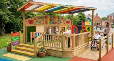 Inclusive Sensory Stage with Canopy & Accessible Ramp