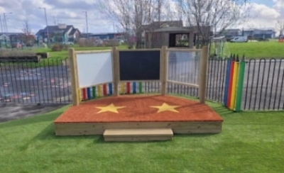Outdoor Performance Stage with All-Weather Surface & Mark-Making Panels
