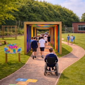 Coloured polycarbonate sensory tunnel