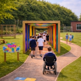 Coloured polycarbonate sensory tunnel