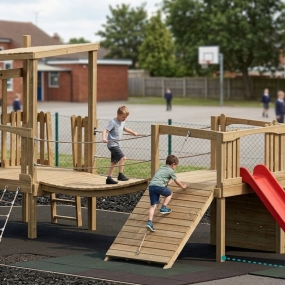 Double tower with slide 