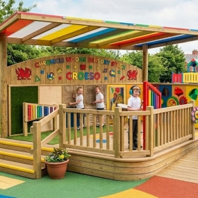 Inclusive Sensory Stage with Canopy & Accessible Ramp