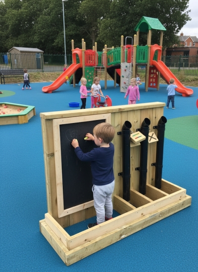 Posting Pipe and Adding Machine With a Chalk Board
