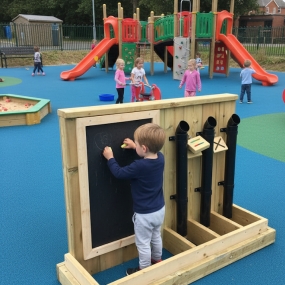 Posting Pipe and Adding Machine With a Chalk Board